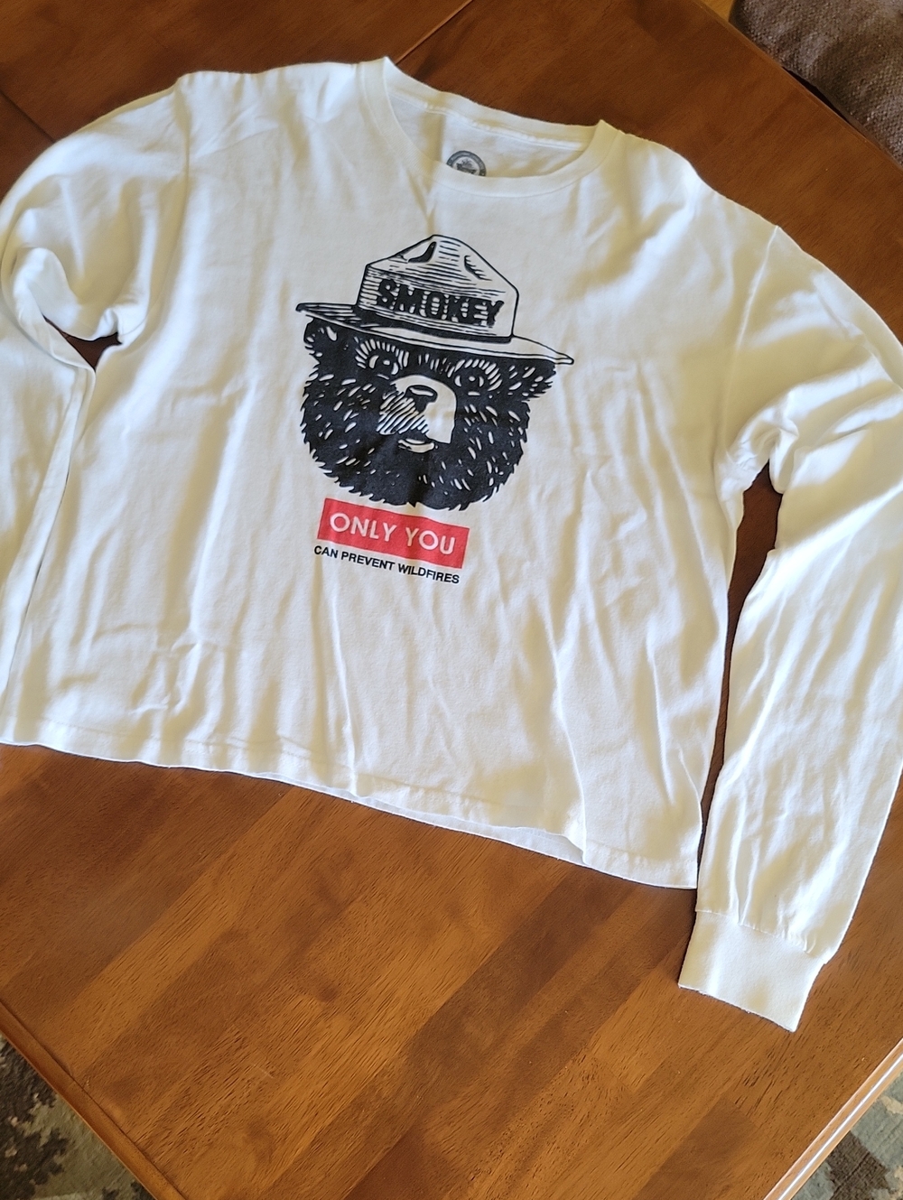 Smokey Bear Long-Sleeve Crop Tee | Medium